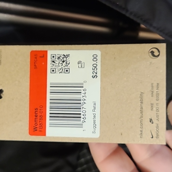 NIKE WOMENS WINDPUFFER BLACK GRID THERMA-FIT PADDED JACKET SIZE LARGE NWT - Picture 12 of 16